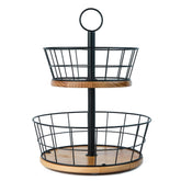 WILDMOS front view showing two-tier fruit bowl and tidy countertop storage benefit