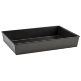 Winco front view of full-size cake pan showing sturdy construction and capacity