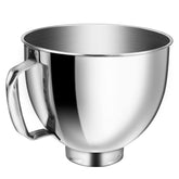 Wiselet front view bowl mounted on mixer showing secure fit and stability
