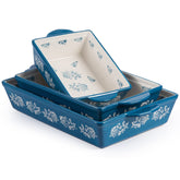 Wisenvoy front view of 3-piece set showing elegant rose pattern and serving readiness