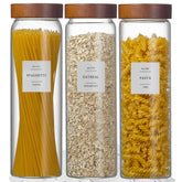 Wissy&Konny front view of three glass jars showing neat pantry storage benefit