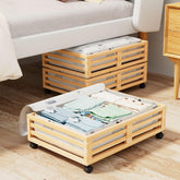 WISUCART bamboo front view showing sleek drawer and tidy storage benefit