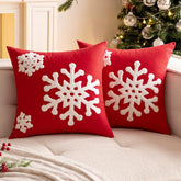 Woaboy red snowflake covers front view showing festive design and easy styling benefit