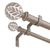 Wolistsa front view double rod with finials showcasing layered curtain support