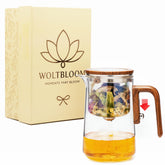 WOLTBLOOM front view showing clear borosilicate glass and sleek silhouette