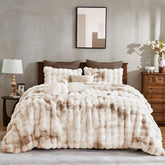Wonderful comforter set front packaging showing full set and color benefit