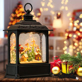 Wondise front lantern view shows festive lighting and holiday scene benefit