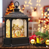 Wondise front view illuminated lantern showing warm holiday glow and safe LED light