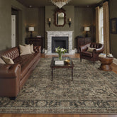 WondRg front view showing brown vintage rug and elegant pattern benefit: classic look