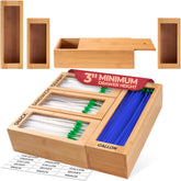 Woodenhouse front view of bamboo bag organizer showing clean storage benefit