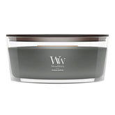 WoodWick(ウッドウィック) Evening Bonfire front view showing ellipse vessel and ambiance