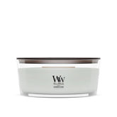 WoodWick front packaging showing lavender cedar scent and elegant ellipse jar benefit: stylish gift display
