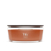 WoodWick(ウッドウィック) front jar view showing pumpkin praline fragrance and gift-ready look