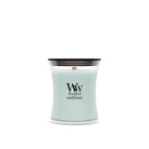 WoodWick(ウッドウィック) front packaging showing scent and hourglass, inviting ambiance