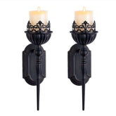 WOPARTY front view of Gothic wall sconce showing bold crown shape and instant drama