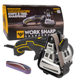 WORK SHARP front view showing compact sharpener and stable base benefit precision