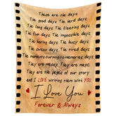 WRAPIX front view of anniversary throw showing message and cozy appeal