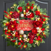 wreathqueen front view on door showing festive curb appeal