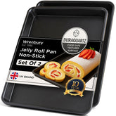 Wrenbury front view of two pans showing durable non-stick finish and professional look