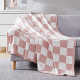 WRENSONGE front view of checkered blanket showing pattern and color, adds style