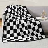 WRENSONGE front view of checkered throw blanket showing pattern and color, elevates decor