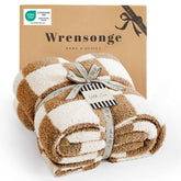 WRENSONGE front view of throw blanket showing checkered design and cozy appeal