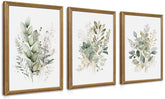 WRFON three framed botanical prints front view showing sage tones and composition