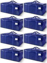 WTREE front view of 8-pack dark blue bags showing capacity and neat storage benefit