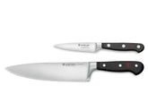 Wüsthof 2-piece set front view showing knives and black handles, durable everyday performance