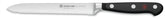 Wüsthof Classic 5" serrated utility knife front profile showing balanced design and versatile use
