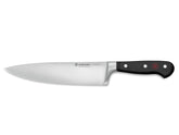 Wüsthof front view of 8" Classic chef's knife showing blade and handle, demonstrating balance