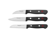 Wüsthof front view of 3-piece paring set shows compact versatility