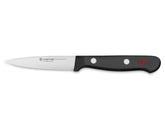 Wüsthof paring knife front view showing black handle and compact blade for controlled prep