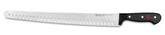 Wüsthof gourmet front view showing full 14-inch blade for precise long slices
