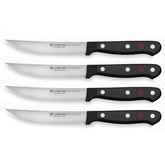 Wüsthof gourmet steak knife set front packaging showcasing complete set and benefits