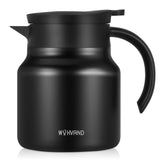 WYHVAND front view of carafe showing sleek black finish and compact profile