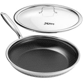 XBM frying pan front with lid showing fit and finish for reliable cooking