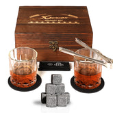 Xgunion front packaging showing glasses and wooden box, gift-ready presentation