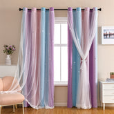 XiDi front panel in pink purple showing full blackout and decorative tulle, enhances room decor