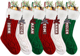 XIMISHOP front view showing six stockings and tags, festive display benefit