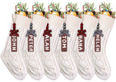 XIMISHOP front view of six white stockings showing coordinated set and value