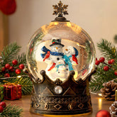 Xindian front view snow globe lantern showing glowing snowman family and festive appeal