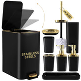 XLHOMO front view of full black and gold set showing coordinated style and organization