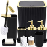 XLHOMO front view of full 10-piece black set, neat organization
