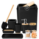 XLHOMO front view of complete 9-piece black set showing coordinated organization benefit