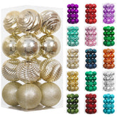 XmasExp front packaging showing 16 champagne gold ornaments and convenience