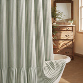 XOGUIBO front view cream-green stripe adds rustic warmth