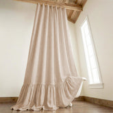 XOGUIBO shower curtain front view shows farmhouse charm and easy upgrade