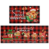 Xsinufn front view of two holiday kitchen mats adds warm seasonal decor