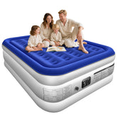 Xsleep queen air mattress front view showing full bed and benefit supportive height